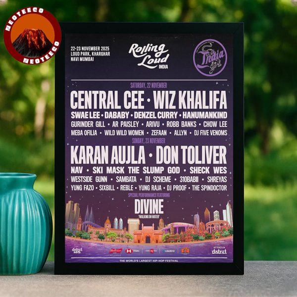 Rolling Loud India Music Festival Poster At Loud Park Navi Mumbai On November 22-23 2025 Hip Hop Event Artwork Home Decor Poster Canvas