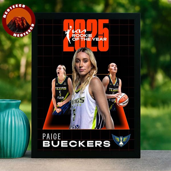 Rookie Of The Year 2025 WNBA Basketball Title Goes To Paige Bueckers Of Dallas Wings Home Decor Poster Canvas