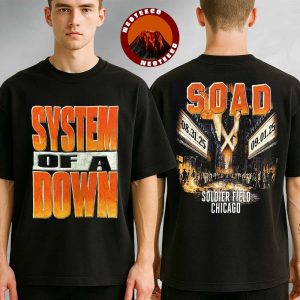 System Of A Down Chicago 2025 Soldier Field Venue Tee Logo With Official Theater Artwork On August 31 And September 1 2025 Two Sides Unisex T-Shirt