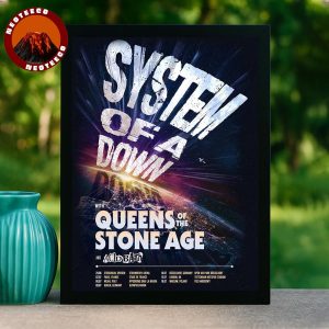 System Of A Down Poster With Queens Of The Stone Age And Acid Bath Europe Tour 2025 Artwork Home Decor Poster Canvas
