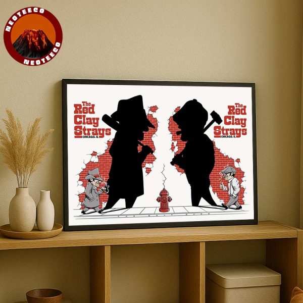 The Red Clay Strays Full Show Combined Concert Poster At The Salt Shed In Chicago Illinois On September 3-4 2025 Retro Artwork Home Decor Poster Canvas