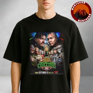 WWE Worlds Collide Wrestling Poster On September 12 2025 With AAA Lucha Libre Stars Unisex T-Shirt