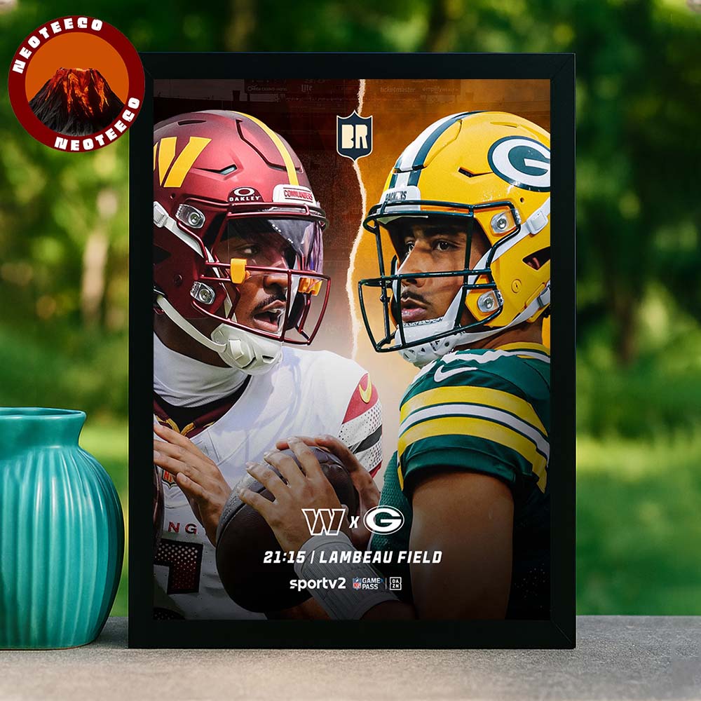 Washington Commanders vs Green Bay Packers NFL Game Poster At Lambeau Field 2025 Home Decor Poster Canvas
