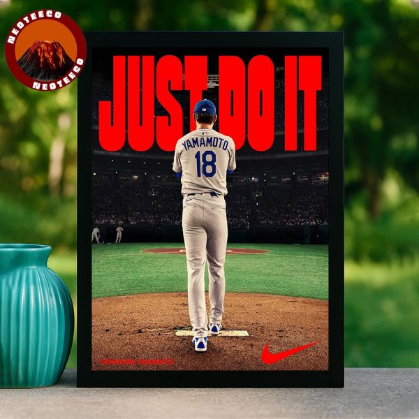 Yoshinobu Yamamoto Los Angeles Dodgers Dominant Pitch MLB Baseball 2025 Poster Dynamic Artwork Home Decor Poster Canvas
